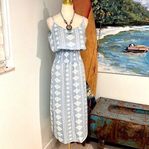 Paradise USA,Flattering Wide Elastic-Waist, Lightweight,Sexy Side-Slit,EUC,SizeM